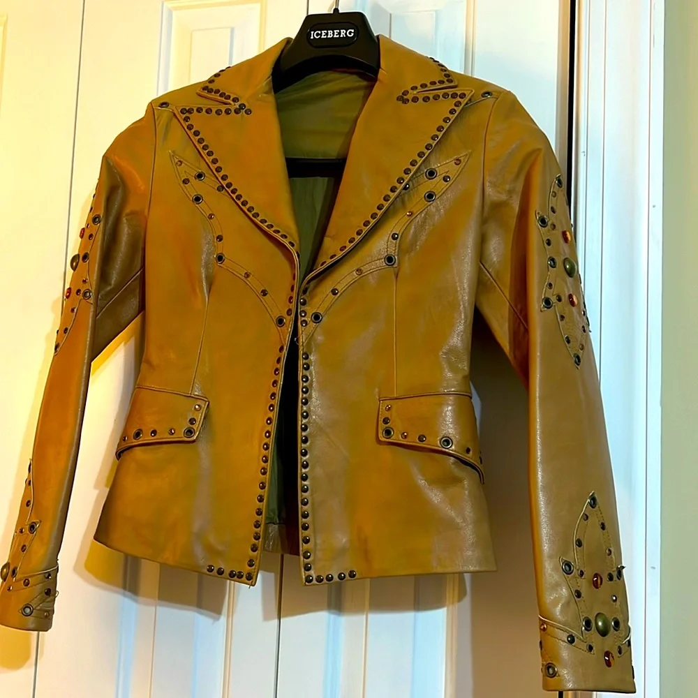 EREZ Vera Pelle studied leather jacket made in Italy - Picture 1 of 6